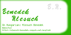 benedek mlesuch business card